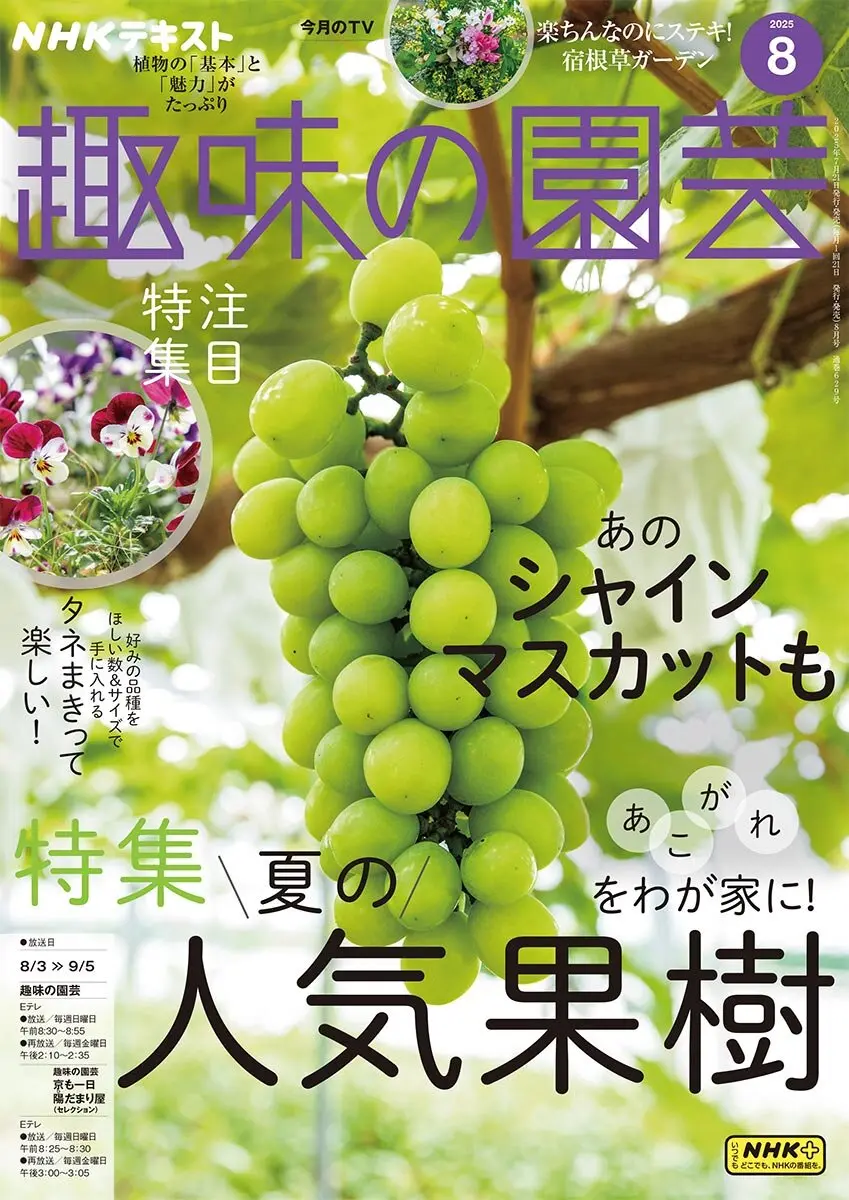 趣味の園芸』2025年8月号の紹介～“あこがれ”をわが家に！夏の人気果樹
