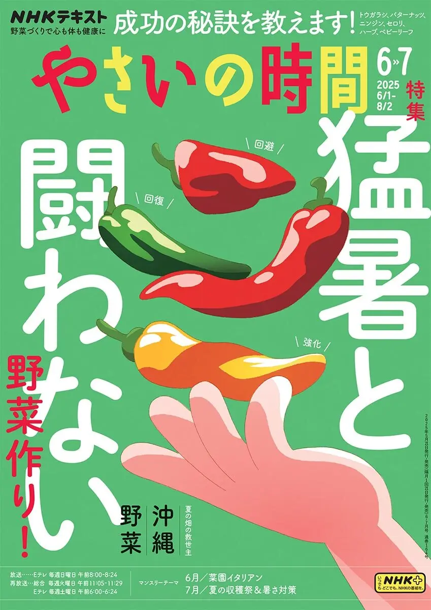 やさいの時間』2025年6・7月号の紹介～今年は猛暑と闘わない！／夏の畑